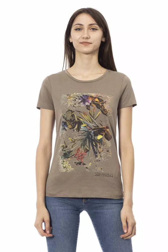 Trussardi Action Brown Cotton Women T-Shirt - Luxe Nova
