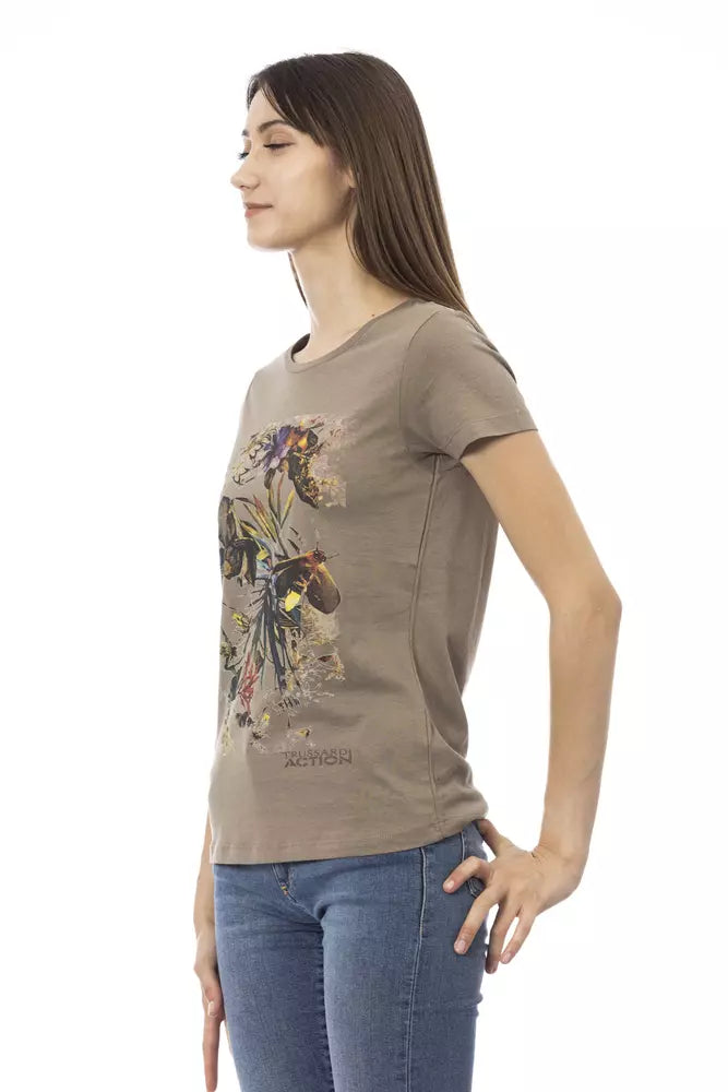 Trussardi Action Brown Cotton Women T-Shirt - Luxe Nova