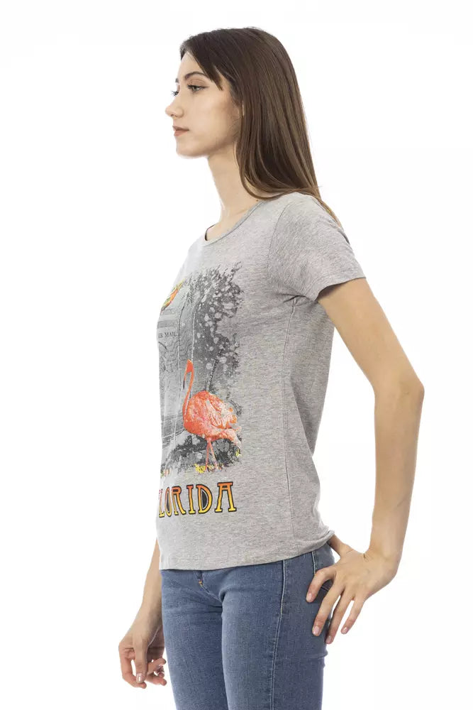 Trussardi Action Gray Cotton Women T-Shirt - Luxe Nova