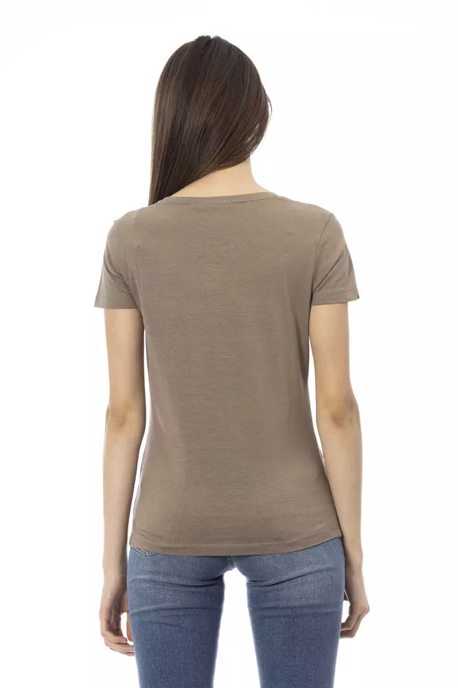 Trussardi Action Brown Cotton Women T-Shirt - Luxe Nova
