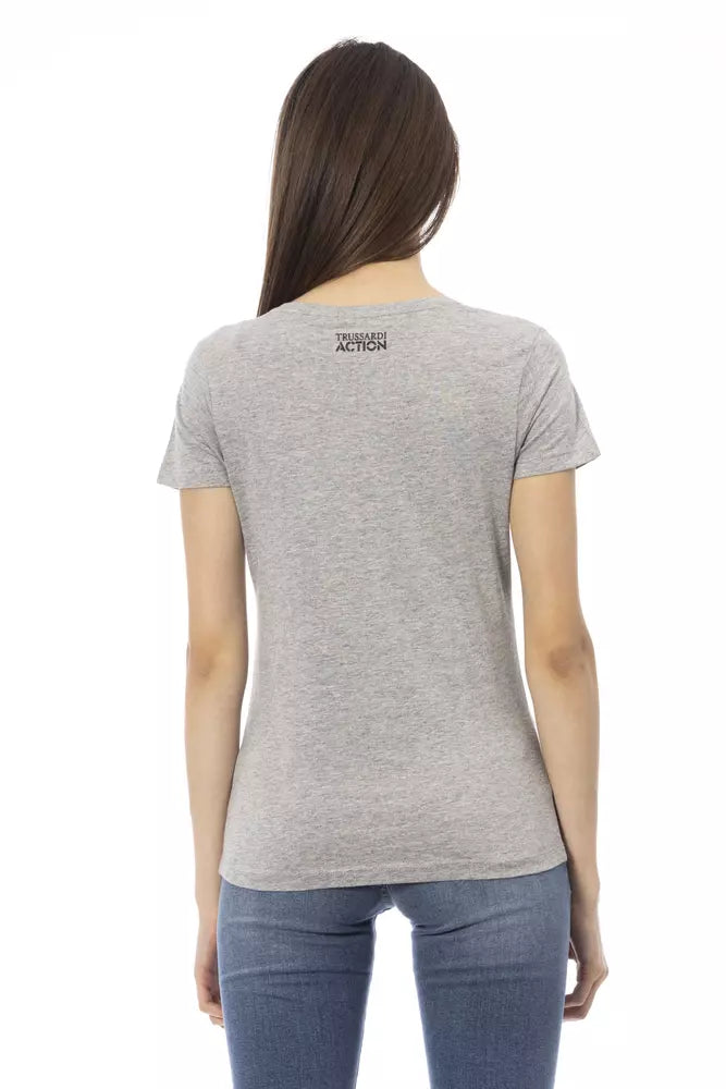 Trussardi Action Gray Cotton Women T-Shirt - Luxe Nova