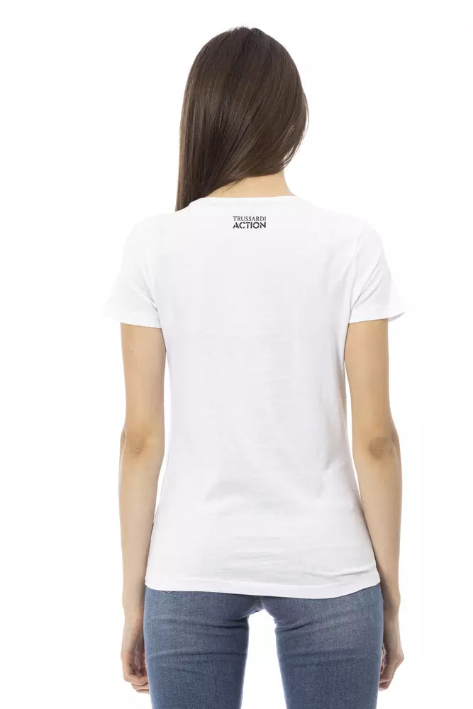 Trussardi Action White Cotton Women T-Shirt - Luxe Nova