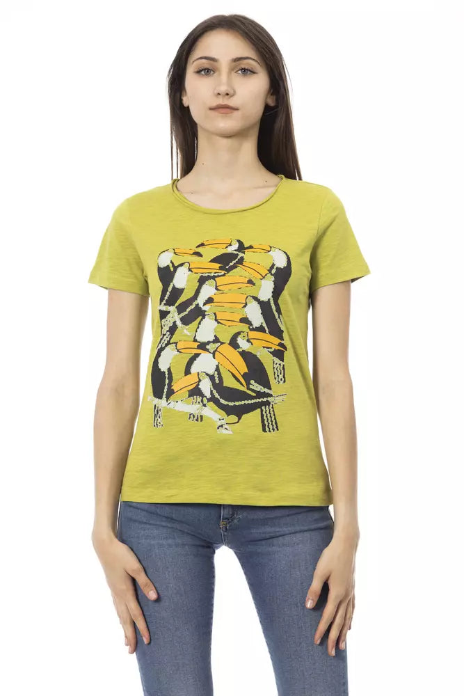 Trussardi Action Green Cotton Women T-Shirt - Luxe Nova