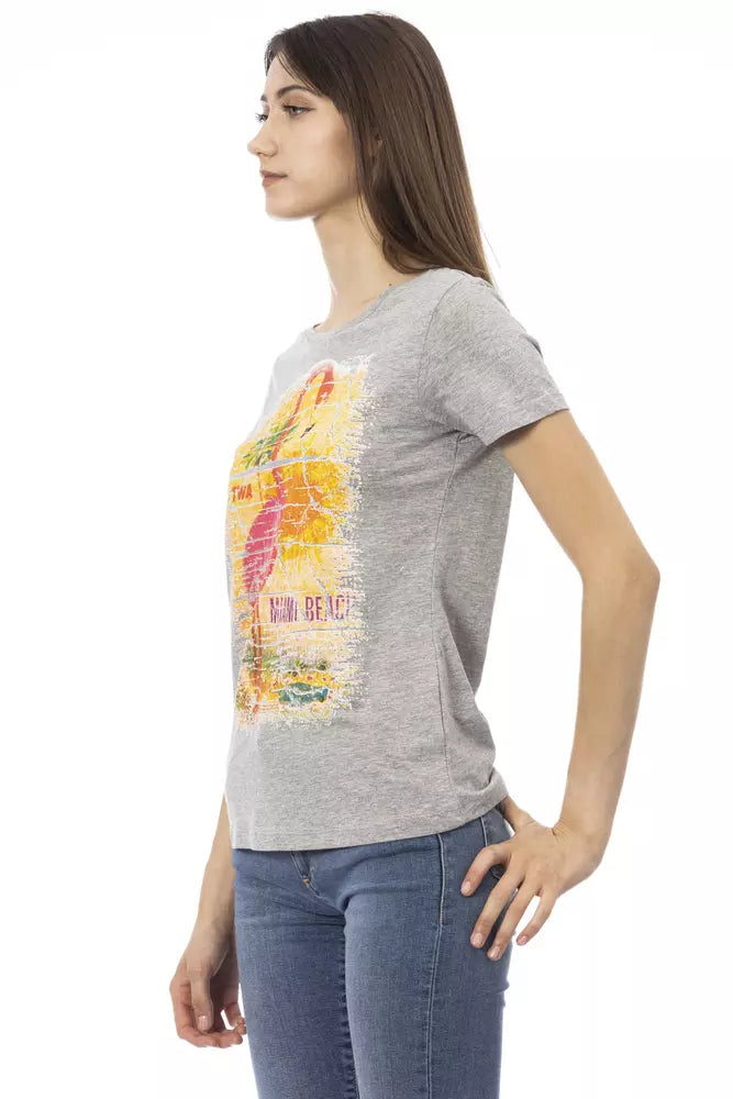 Trussardi Action Gray Cotton Women T-Shirt - Luxe Nova