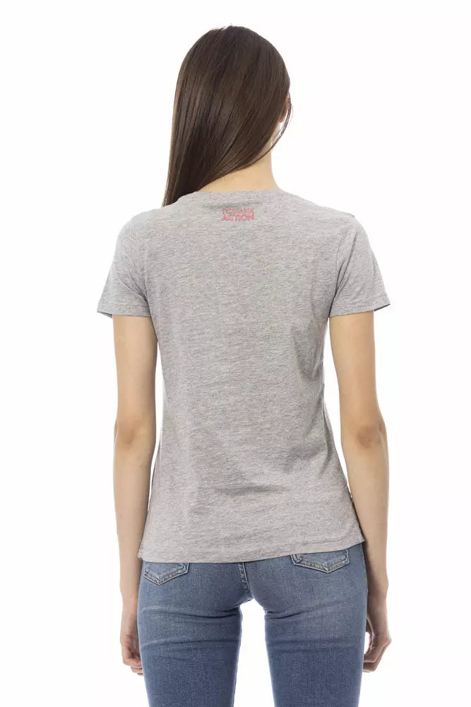 Trussardi Action Gray Cotton Women T-Shirt - Luxe Nova