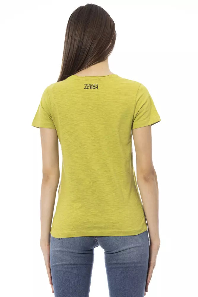 Trussardi Action Green Cotton Women T-Shirt - Luxe Nova