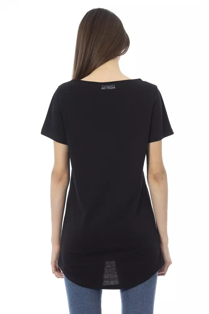 Trussardi Action Black Cotton Women T-Shirt - Luxe Nova