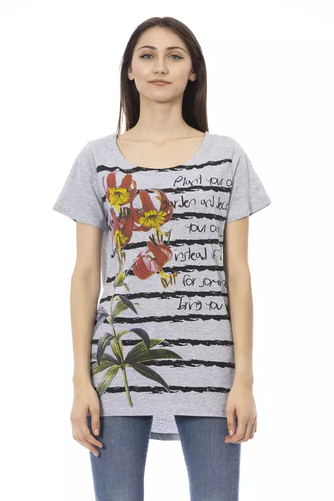 Trussardi Action Gray Cotton Women T-Shirt - Luxe Nova