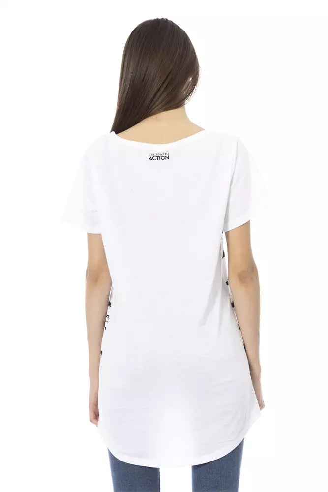 Trussardi Action White Cotton Women T-Shirt - Luxe Nova