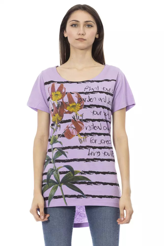 Trussardi Action Purple Cotton Women T-Shirt - Luxe Nova