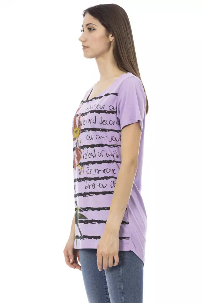 Trussardi Action Purple Cotton Women T-Shirt - Luxe Nova