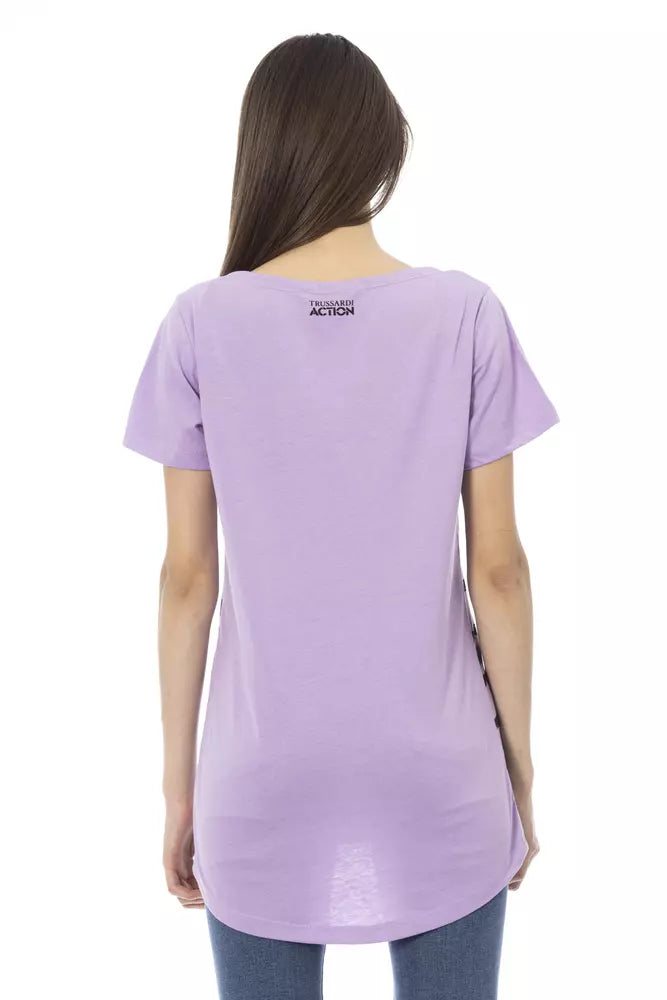 Trussardi Action Purple Cotton Women T-Shirt - Luxe Nova