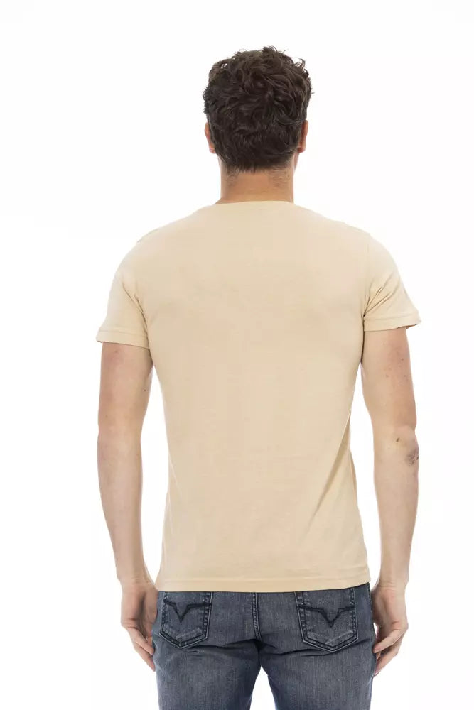Trussardi Action Beige Cotton Men's T-Shirt - Luxe Nova
