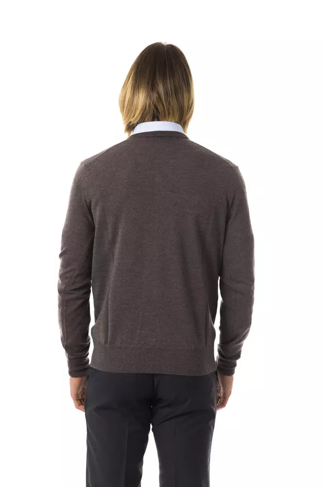 Uominitaliani Gray Merino Wool Men Sweater - Luxe Nova