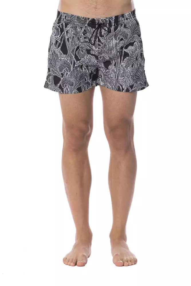 Roberto Cavalli Sport Black Polyester Men's Swimwear - Luxe Nova