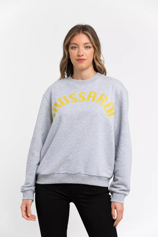 Trussardi Gray Cotton Women Sweatshirt - Luxe Nova