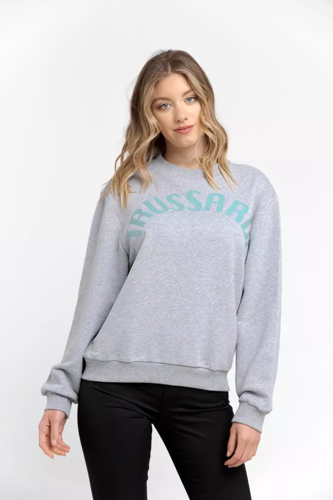 Trussardi Gray Cotton Women Sweatshirt - Luxe Nova