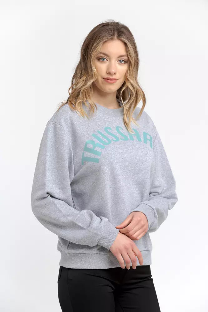 Trussardi Gray Cotton Women Sweatshirt - Luxe Nova