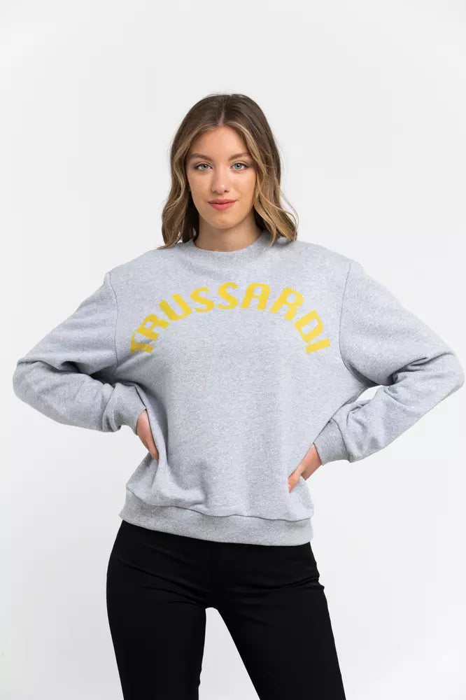 Trussardi Gray Cotton Women Sweatshirt - Luxe Nova
