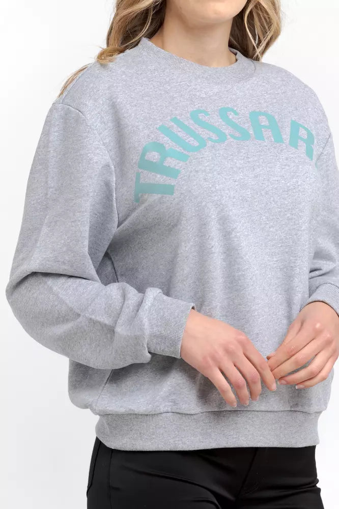 Trussardi Gray Cotton Women Sweatshirt - Luxe Nova