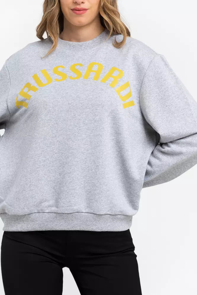 Trussardi Gray Cotton Women Sweatshirt - Luxe Nova