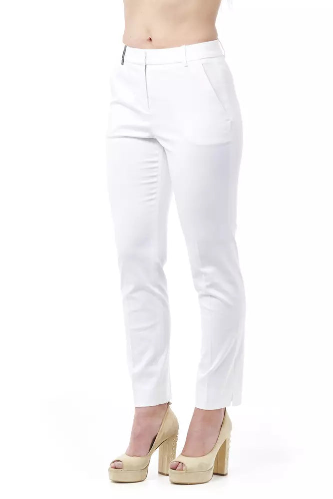 Peserico White Cotton Jeans & Pants