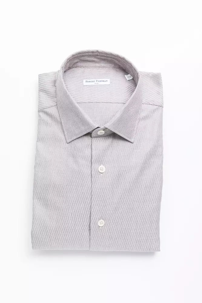 Robert Friedman Beige Cotton Men Shirt - Luxe Nova