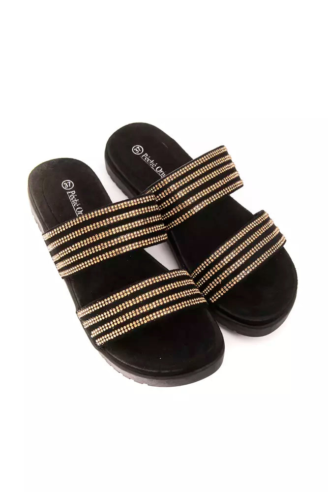 Péché Originel Gold Textile Women Sandal - Luxe Nova