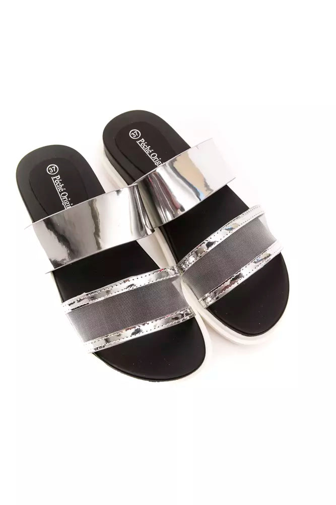 Péché Originel Silver Polyethylene Women Sandal - Luxe Nova