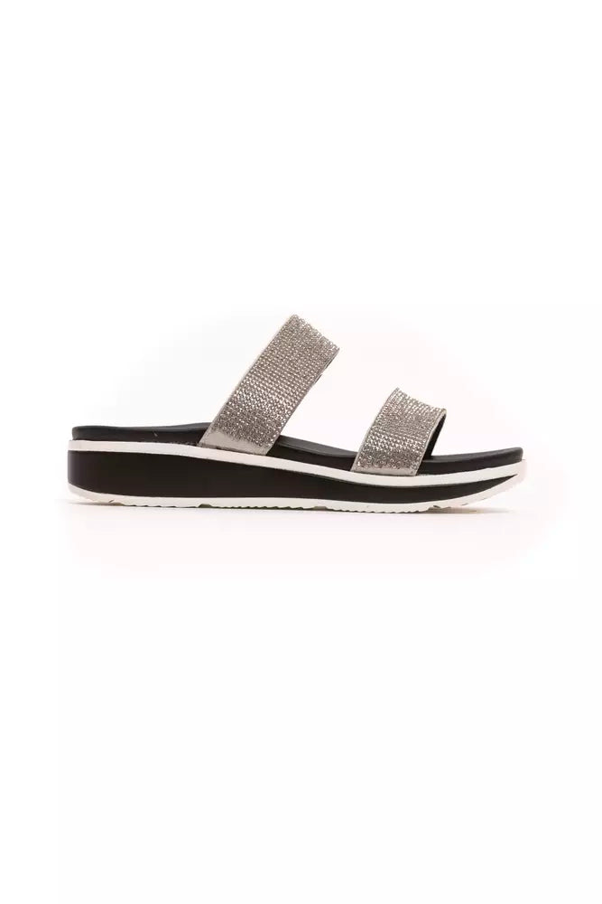 Péché Originel Silver Textile Women Sandal - Luxe Nova
