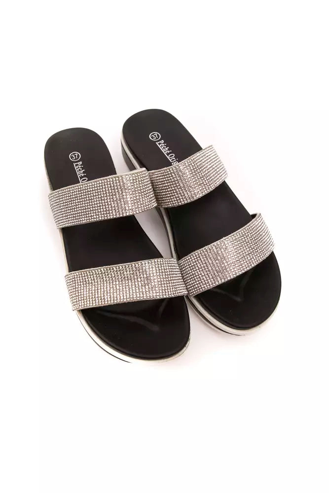 Péché Originel Silver Textile Women Sandal - Luxe Nova