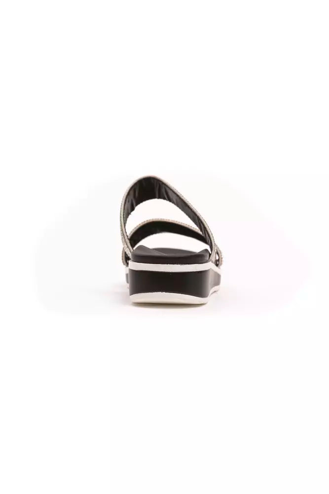 Péché Originel Silver Textile Women Sandal - Luxe Nova