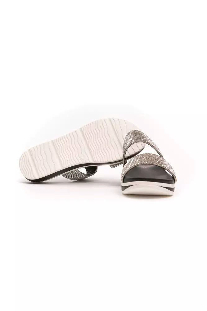 Péché Originel Silver Textile Women Sandal - Luxe Nova