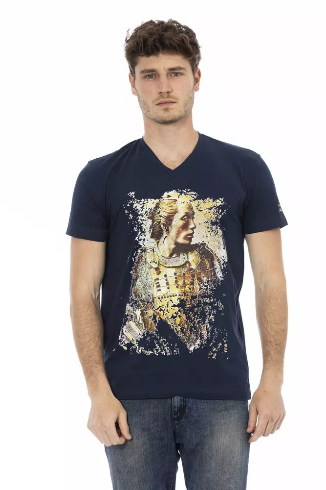 Trussardi Action Blue Cotton Men's T-Shirt - Luxe Nova