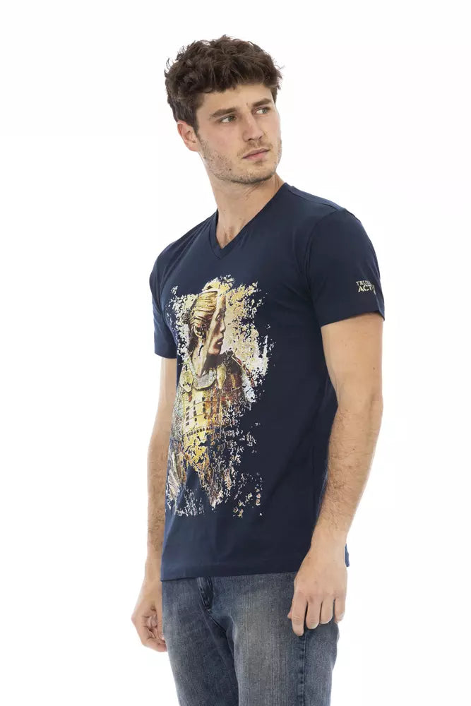 Trussardi Action Blue Cotton Men's T-Shirt - Luxe Nova