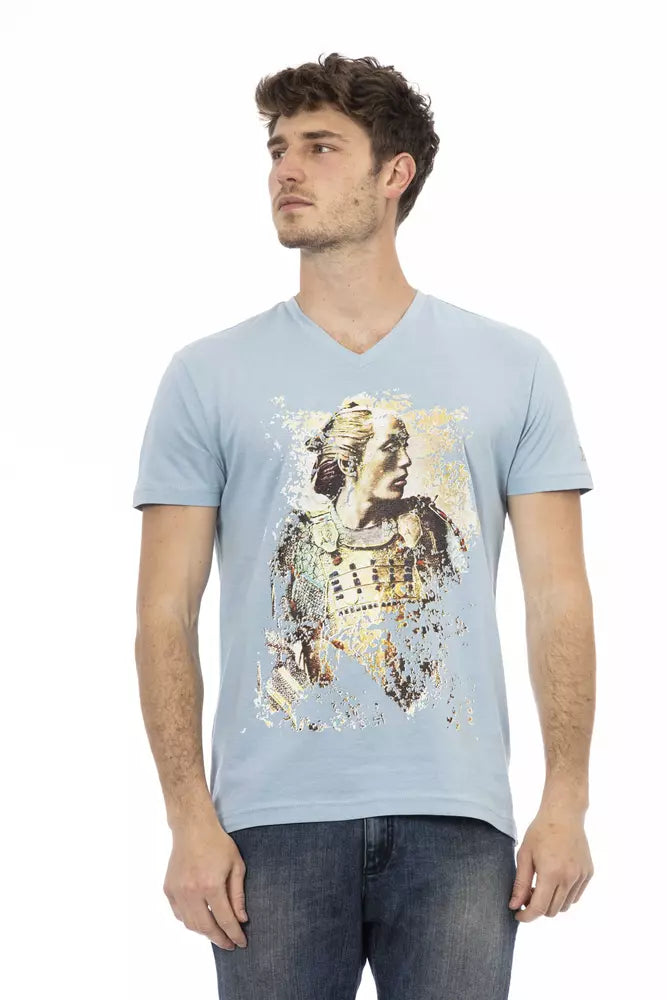 Trussardi Action Light Blue Cotton Men T-Shirt - Luxe Nova