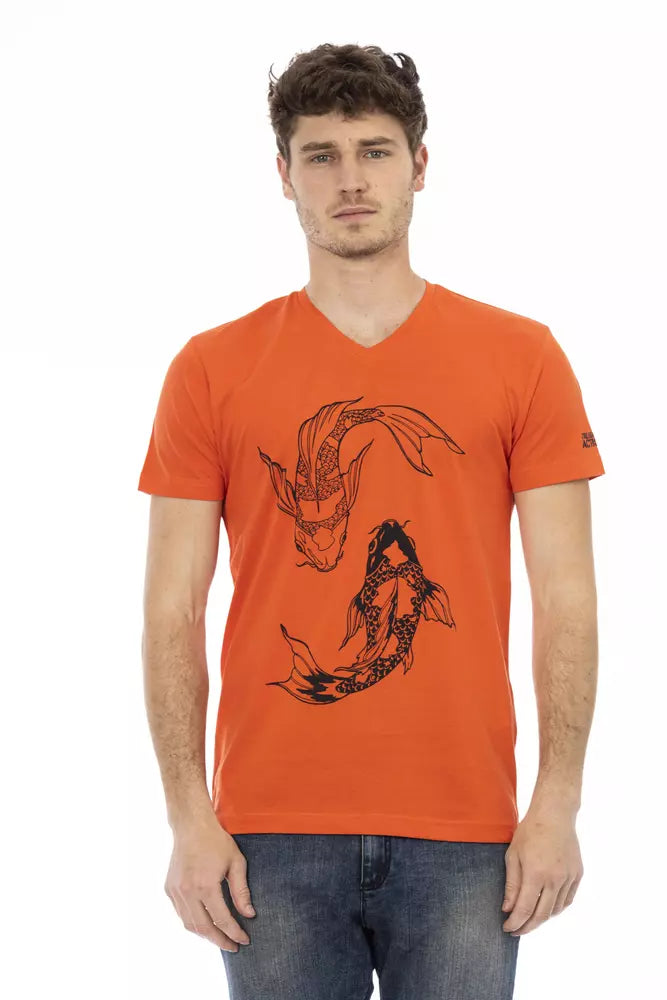 Trussardi Action Red Cotton Men T-Shirt - Luxe Nova