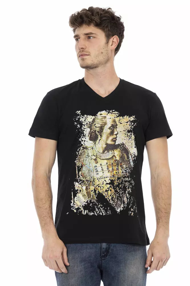Trussardi Action Black Cotton Men T-Shirt - Luxe Nova