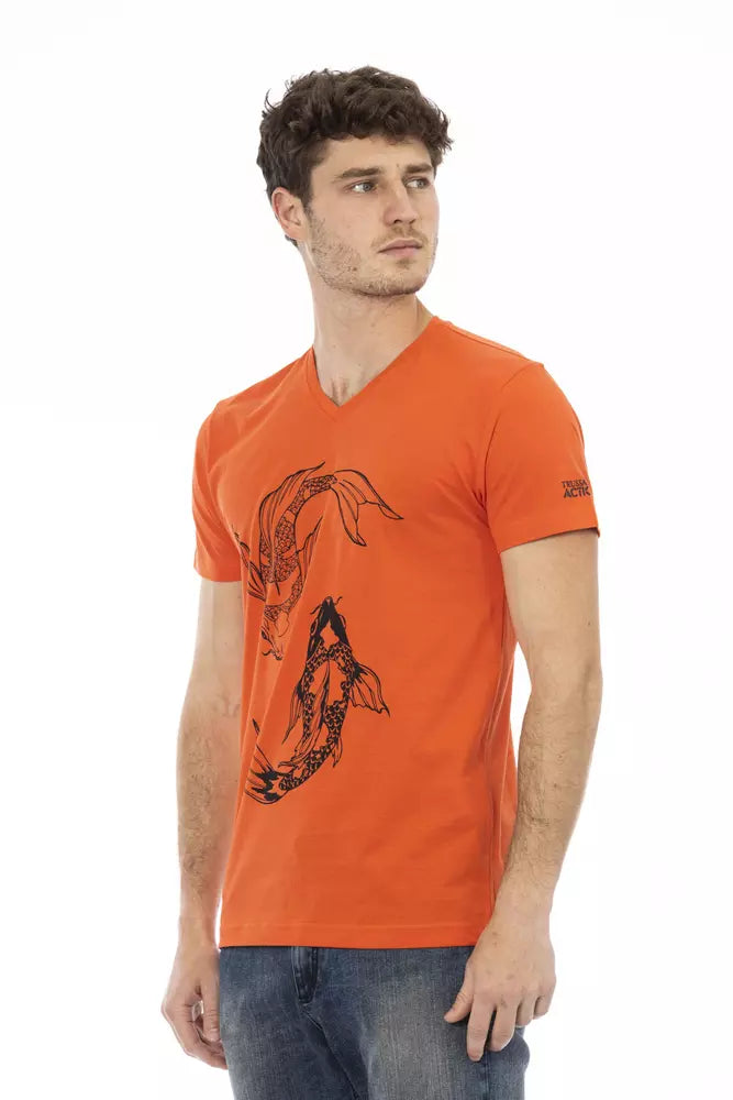 Trussardi Action Red Cotton Men T-Shirt - Luxe Nova