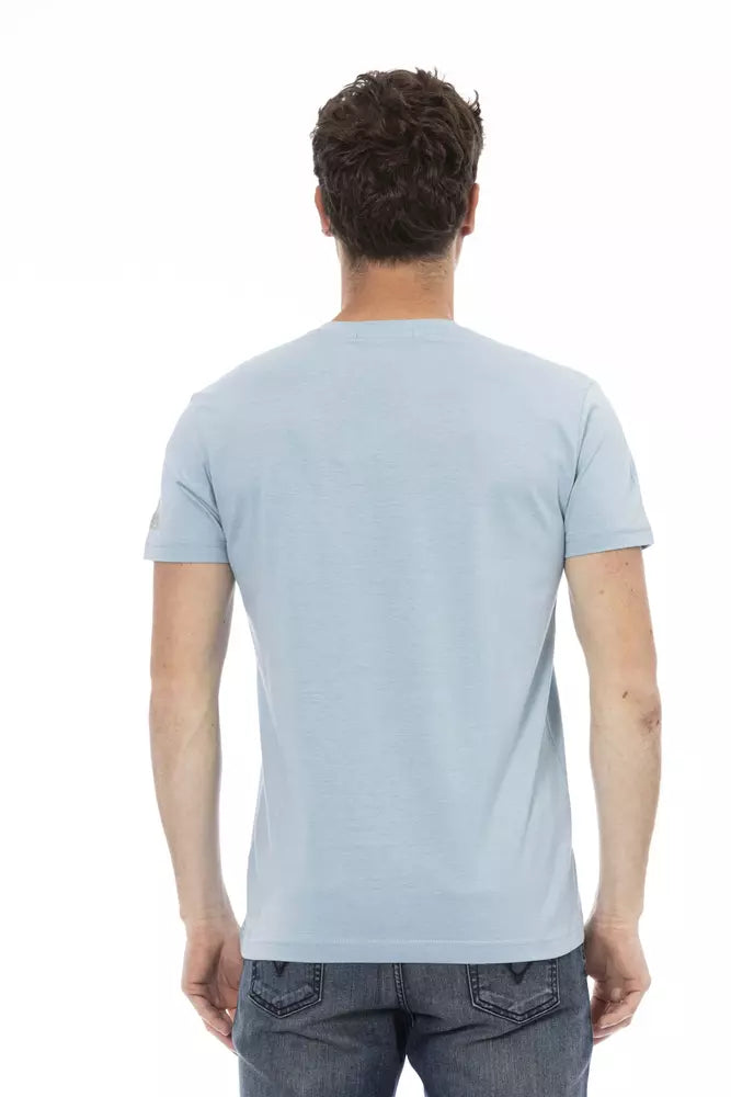 Trussardi Action Light Blue Cotton Men T-Shirt - Luxe Nova