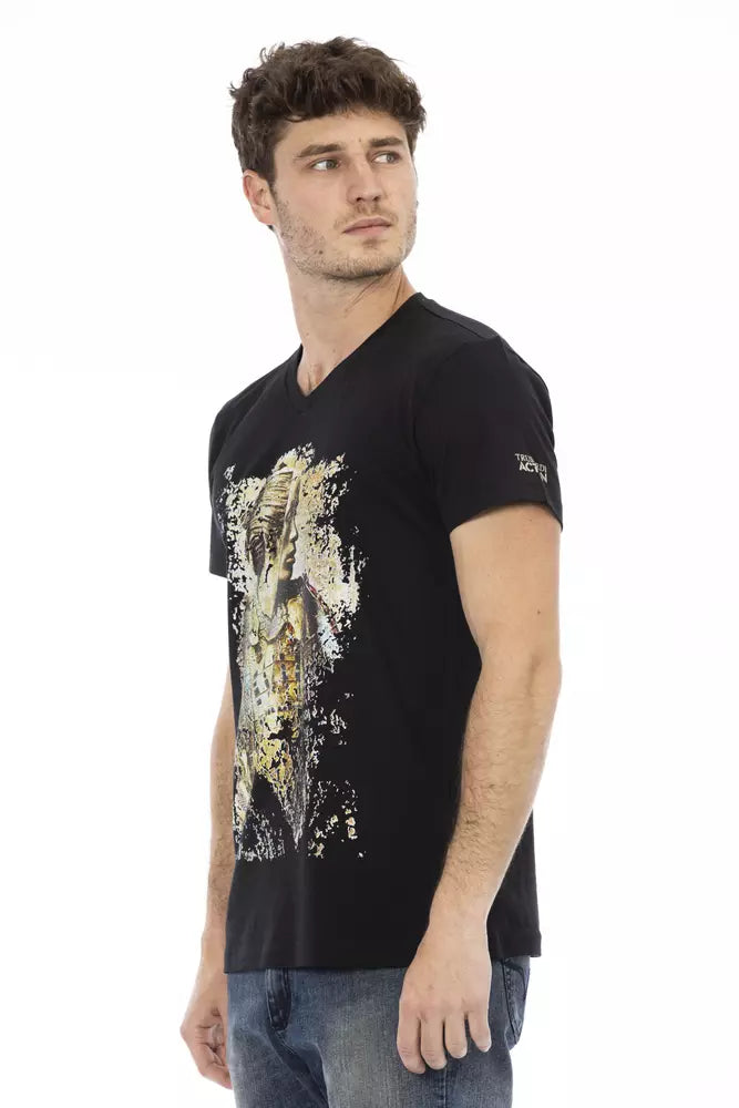 Trussardi Action Black Cotton Men T-Shirt - Luxe Nova