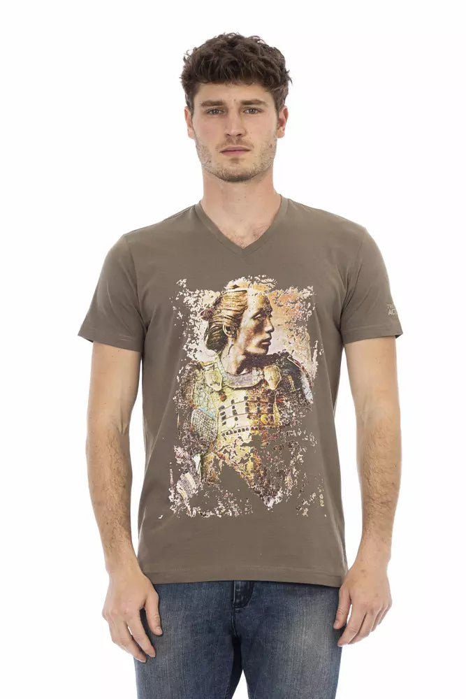 Trussardi Action Brown Cotton Men T-Shirt - Luxe Nova