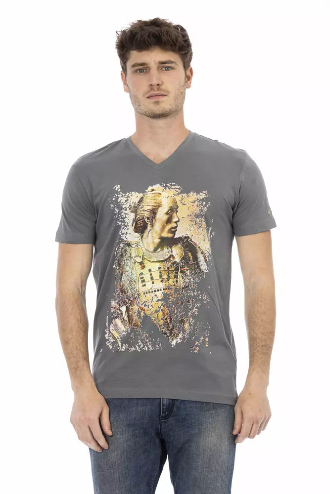 Trussardi Action Gray Cotton Men T-Shirt - Luxe Nova