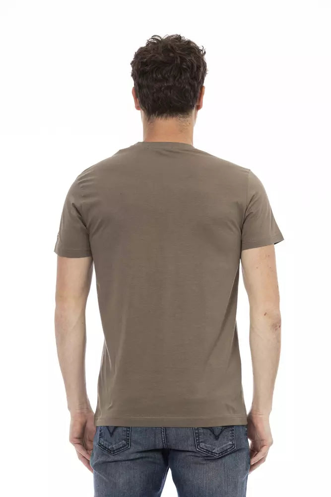 Trussardi Action Brown Cotton Men T-Shirt - Luxe Nova