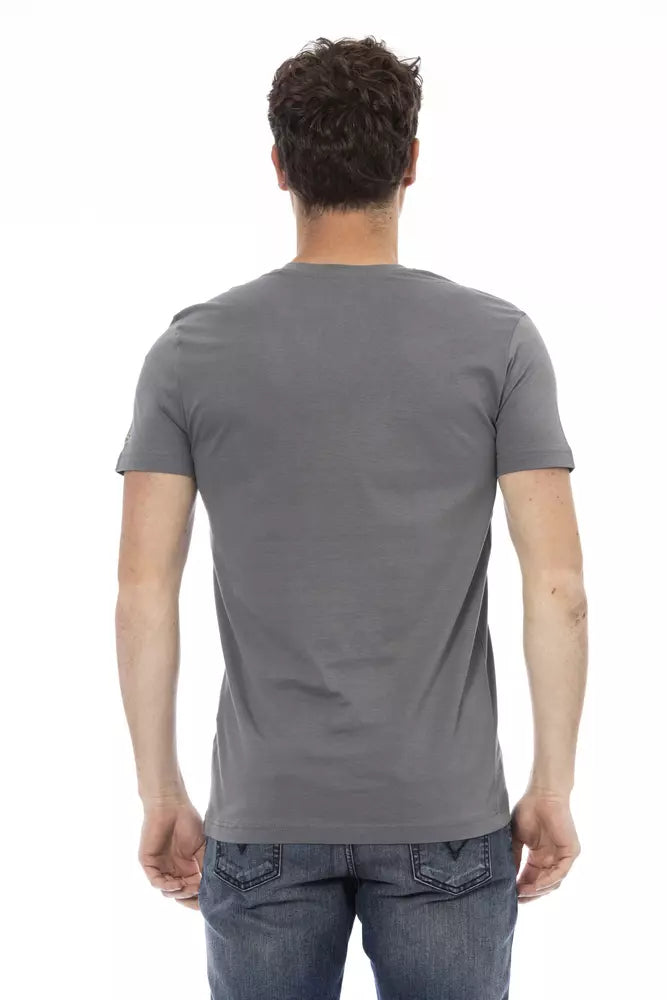 Trussardi Action Gray Cotton Men T-Shirt - Luxe Nova