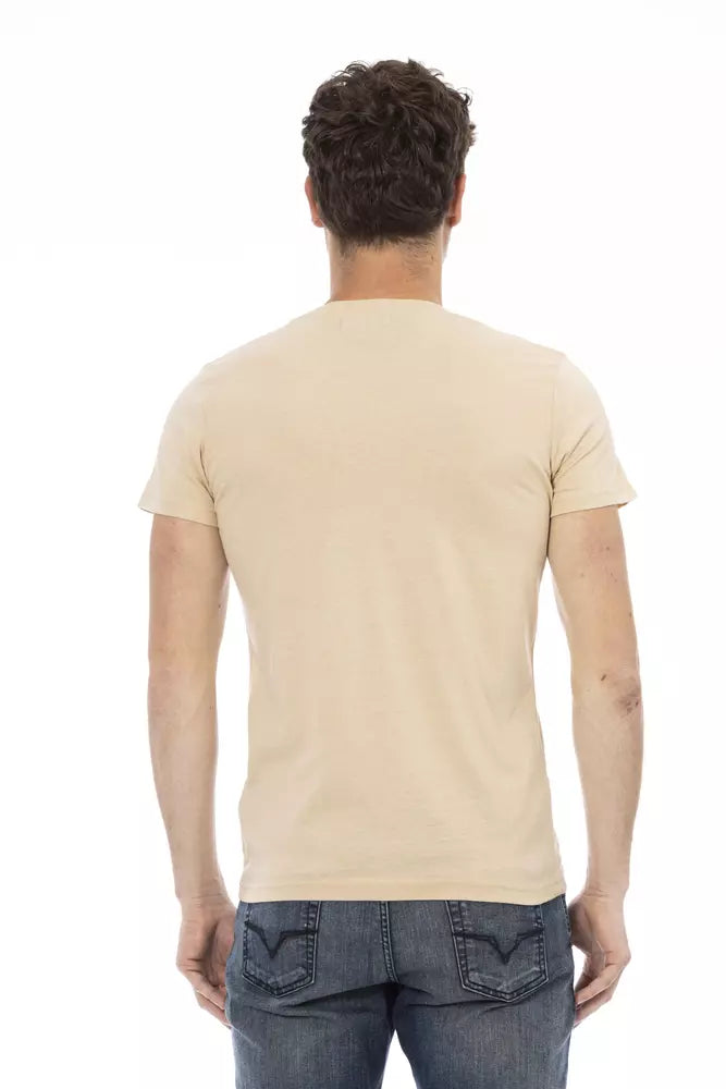 Trussardi Action Beige Cotton Men T-Shirt - Luxe Nova