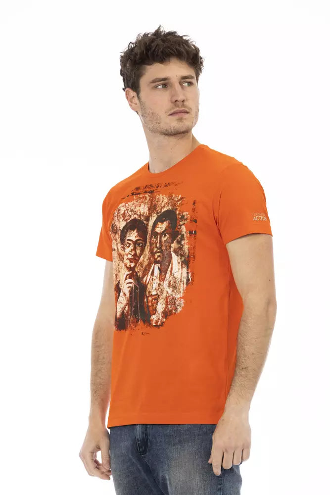 Trussardi Action Orange Cotton Men T-Shirt - Luxe Nova