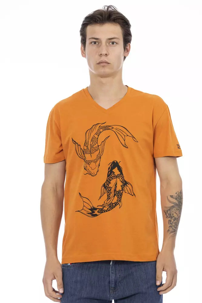 Trussardi Action Orange Cotton Men's T-Shirt - Luxe Nova