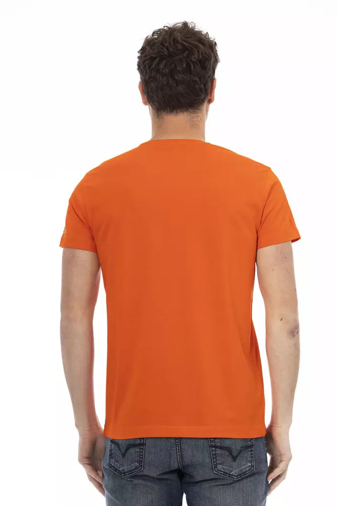 Trussardi Action Orange Cotton Men T-Shirt - Luxe Nova