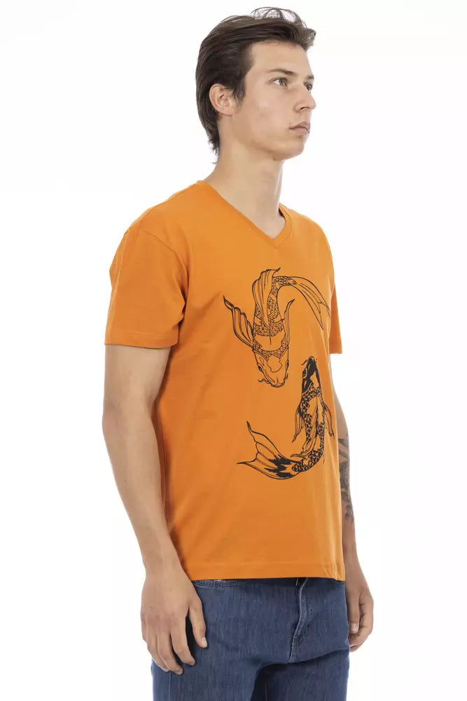 Trussardi Action Orange Cotton Men's T-Shirt - Luxe Nova
